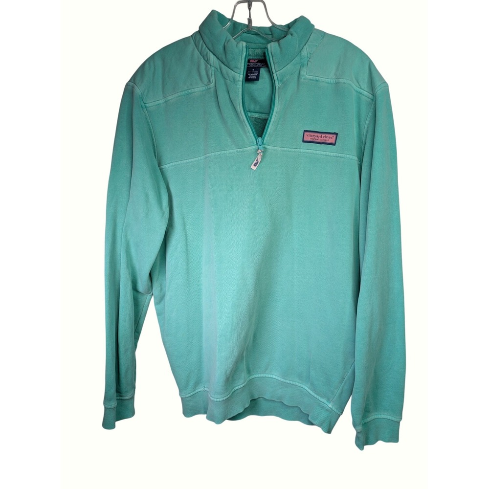 Vineyard Vines Men's Small 1/4 Zip Pullover Sweatshirt 100% Cotton Mint Stretchy